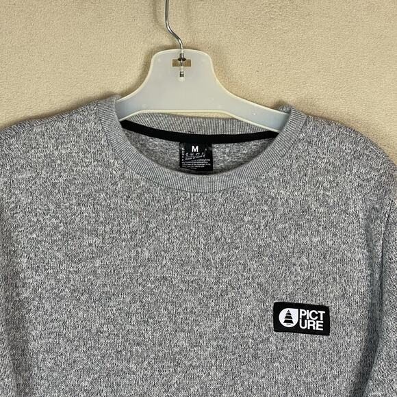 Picture Sweater‎ Mens M Gray Organic Tofu Knit Durable Pill Resistant Crew Neck - Picture 2 of 12
